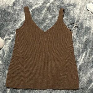 Brown sweater tank top